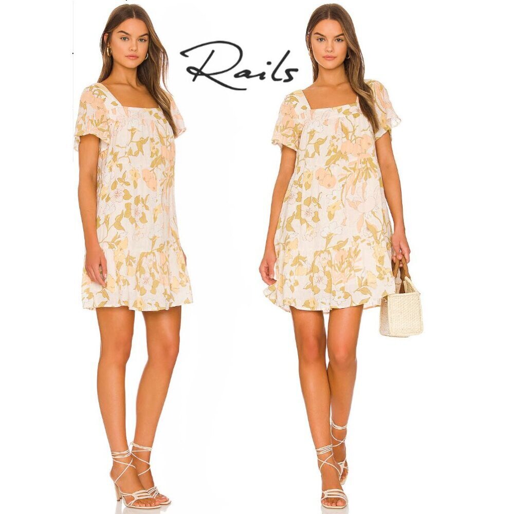 Rails Valentina Dress Citrus floral  Medium Babydoll Coastal Chic Boho Festival